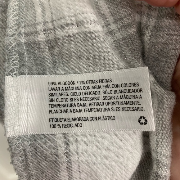 A New Day Flannel, gray/white shirt, size M Cabincore Grunge - Picture 8 of 10